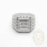 Bague - Argent icy sertie de pierres cz rondes & baguette - RIS1382