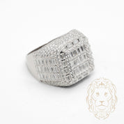Bague - Argent icy sertie de pierres cz rondes & baguette - RIS1382