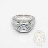 Bague - Argent pierre cz coupe coussin - RIS1385