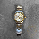 Rolex Lady Datejust 6517 – Acier & Lunette Cannelée Or Jaune, Cadran Argenté Index Bâtons Dorés, Bracelet Oyster – 1970