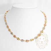 Chaîne - Or 10K tricolor jaune, blanc & rose ancre gonflé 7.7mm - CHG1255