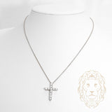 Collier - Or 14K blanc pendentif croix en diamants laboratoire coupe rond brillant 1.65TCW - CHGL025