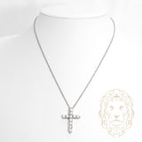 Collier - Or 14K blanc pendentif croix en diamants laboratoire coupe rond brillant 2.20TCW - CHGL026