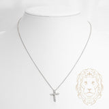 Collier - Or 14K blanc pendentif croix en diamants laboratoire coupe rond brillant 0.33TCW - CHGL028