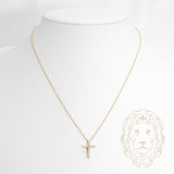 Collier - Or 14K jaune pendentif croix en diamants laboratoire coupe rond brillant 0.33TCW - CHGL029