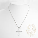 Collier - Or 14K blanc pendentif croix en diamants laboratoire coupe rond brillant 1.80TCW - CHGL030