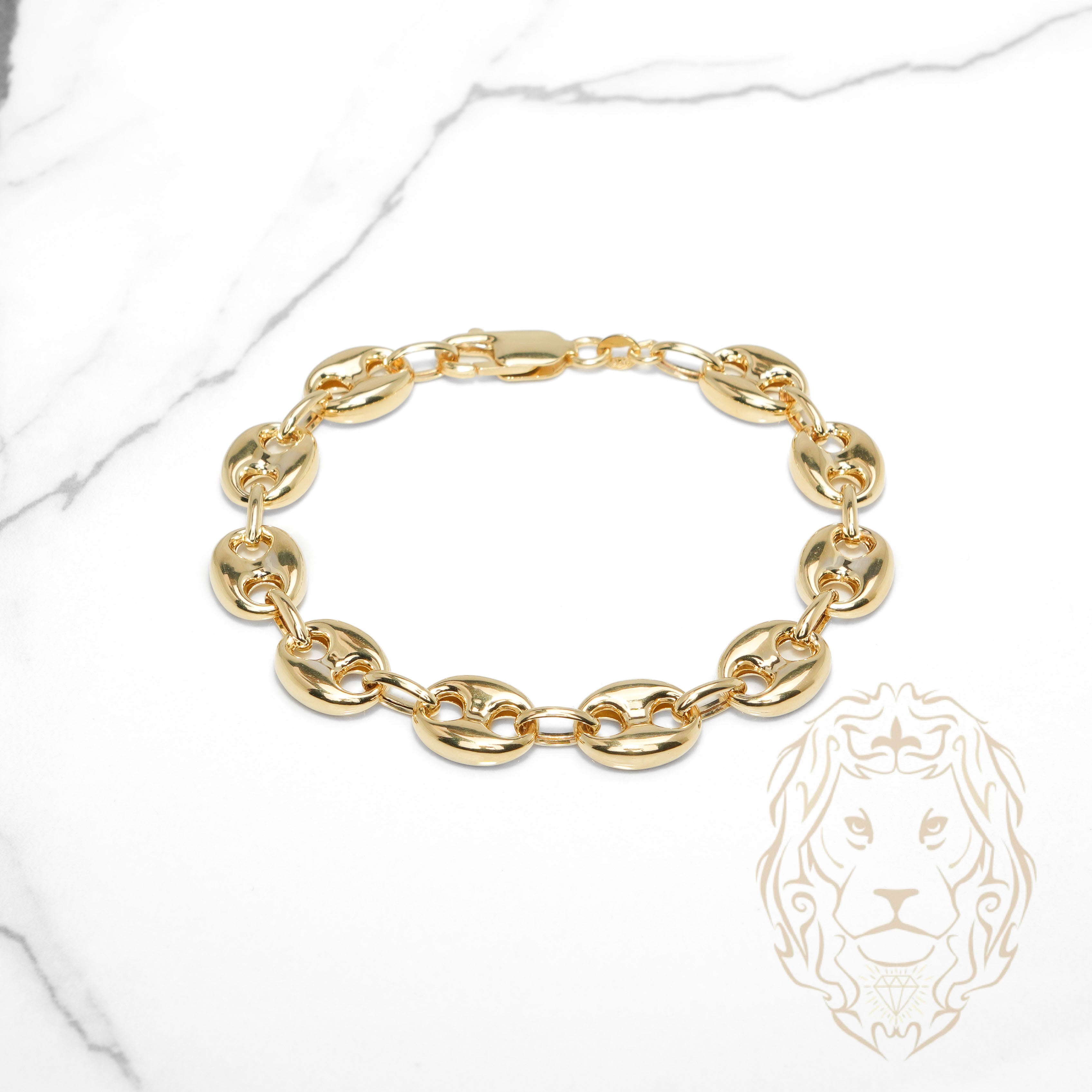Bracelet - Or 10K jaune ancre gonflé 10mm - BRG929