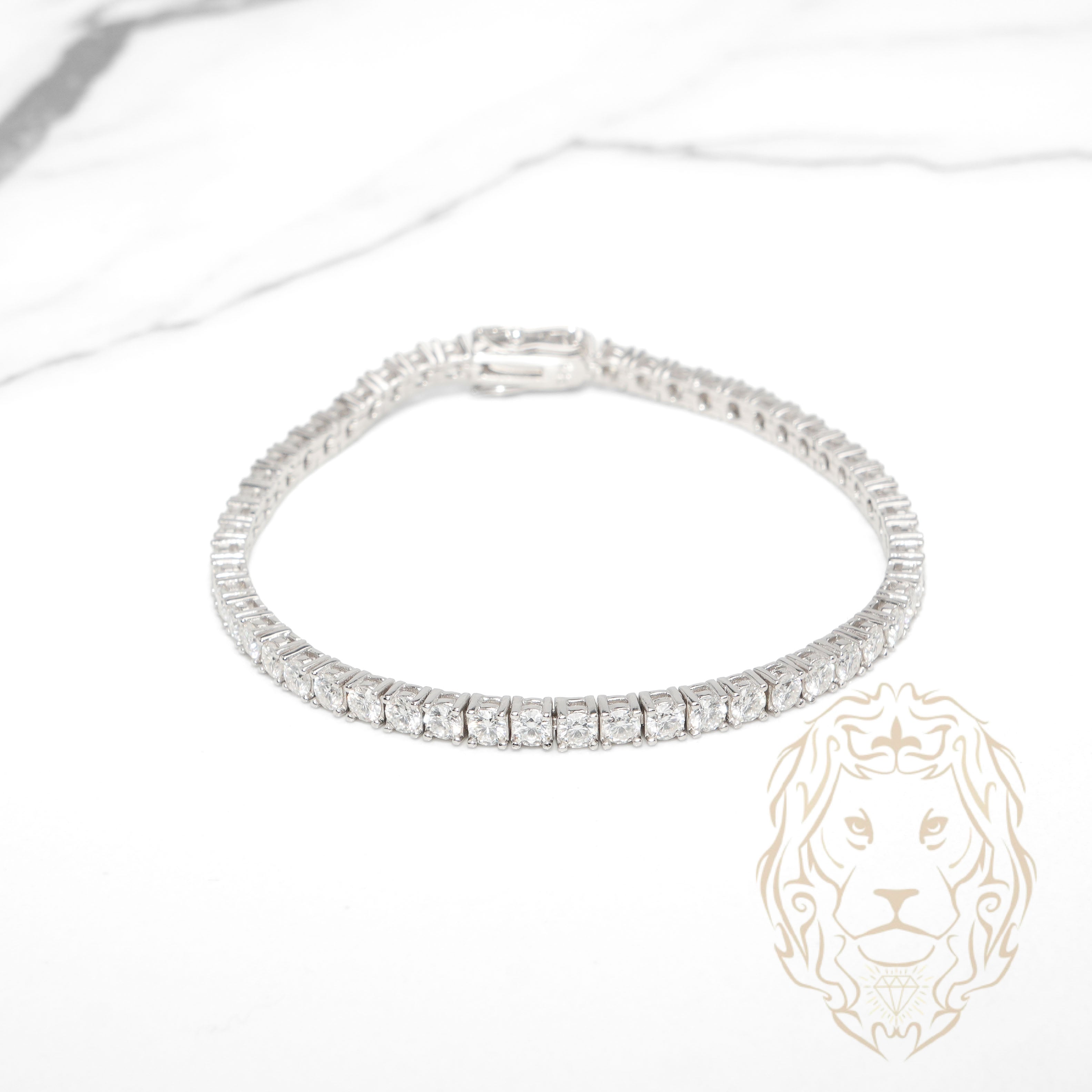Bracelet - Argent tennis en pierre AAA coupe ronde 3.4mm - BRS590
