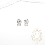 Studs - Argent pierre AAA coupe ronde 0.60TCW / 4mm - BOS385