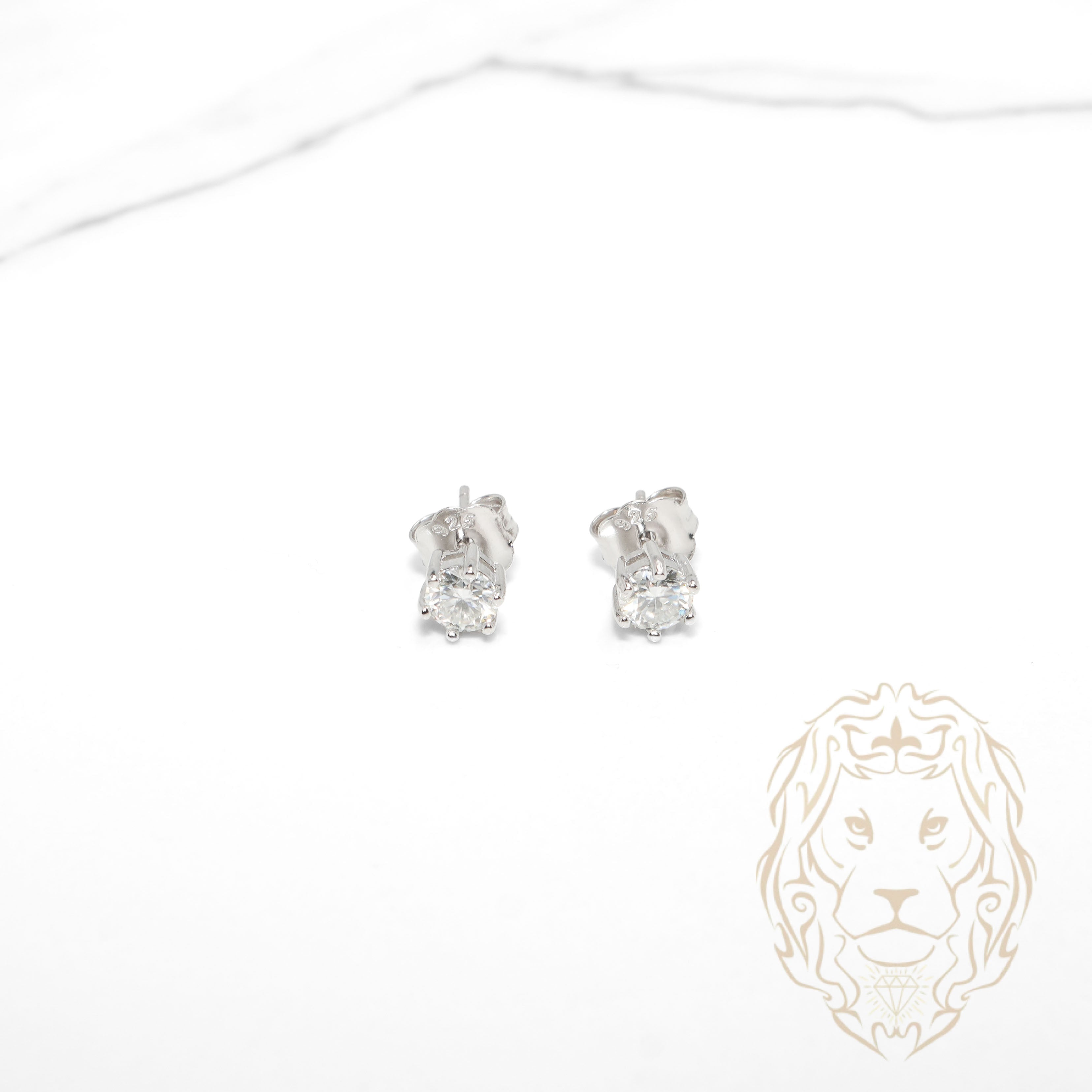 Studs - Argent pierre AAA coupe ronde 1.00TCW / 5mm - BOS386