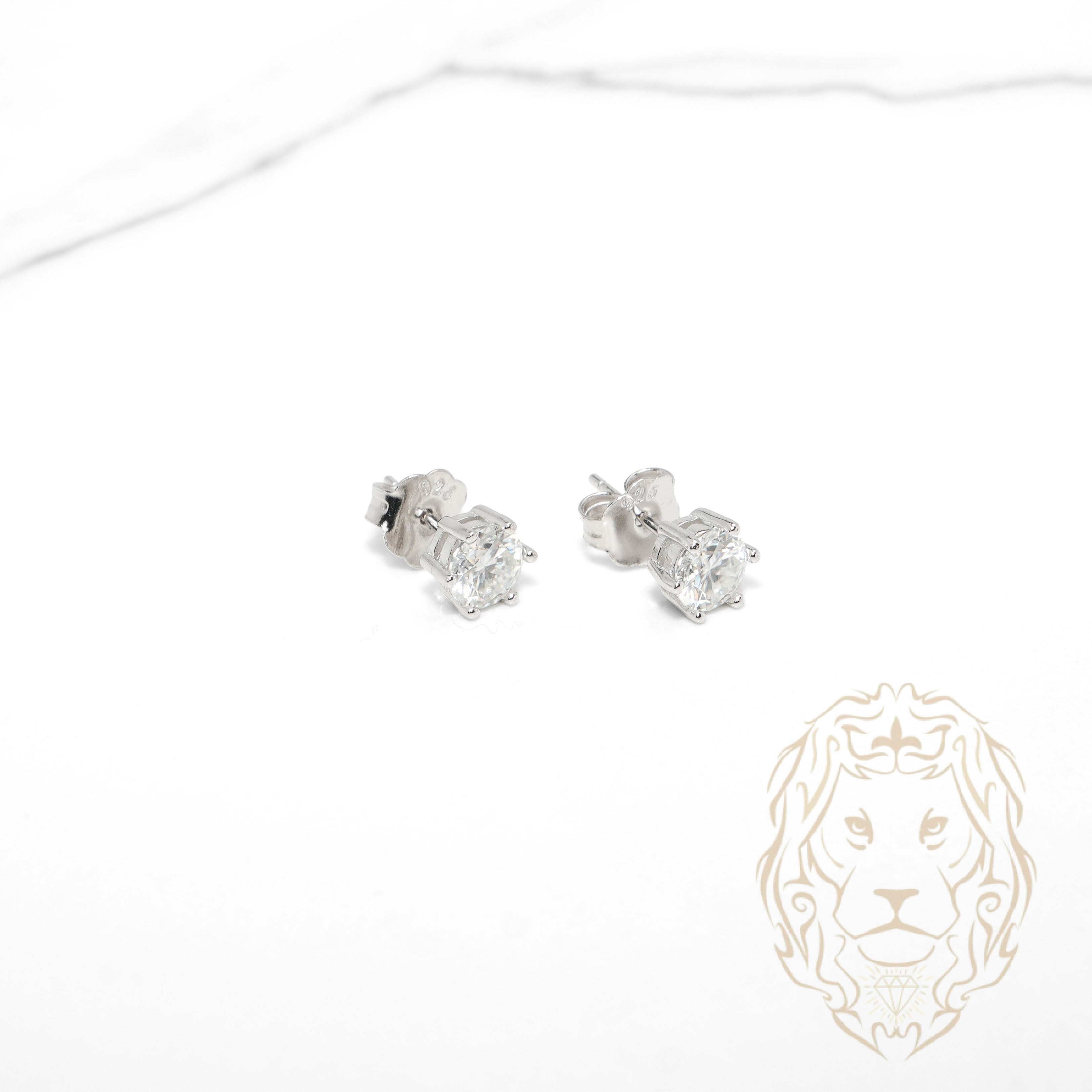 Studs - Argent pierre AAA coupe ronde 1.60TCW / 6mm - BOS387