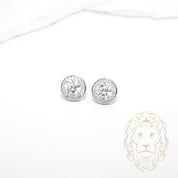 Studs - Argent halo pierres AAA coupe ronde 2.40TCW - BOS388