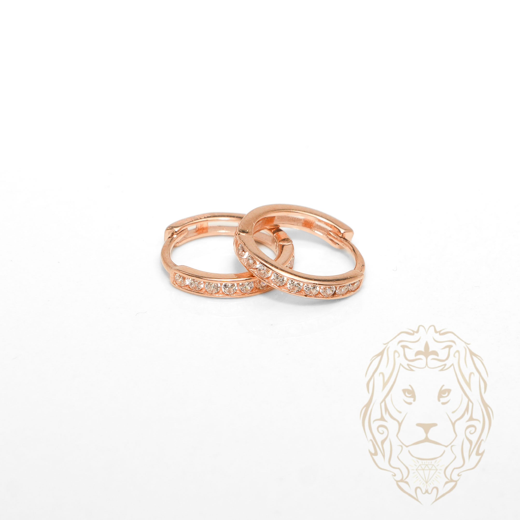 Huggies - Or 10K rose pierres cz 2mm X 9mm - BOG1266