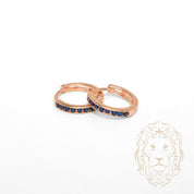 Huggies - Or 10K rose pierres cz bleu 2mm X 9mm - BOG1267