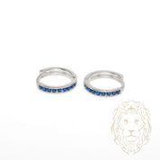 Huggies - Or 10K blanc pierres cz bleu 2mm X 9mm - BOG1269