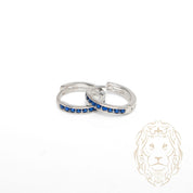 Huggies - Or 10K blanc pierres cz bleu 2mm X 9mm - BOG1269