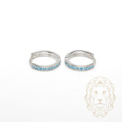 Huggies - Or 10K blanc pierres cz bleu pâle 2mm X 9mm - BOG1270