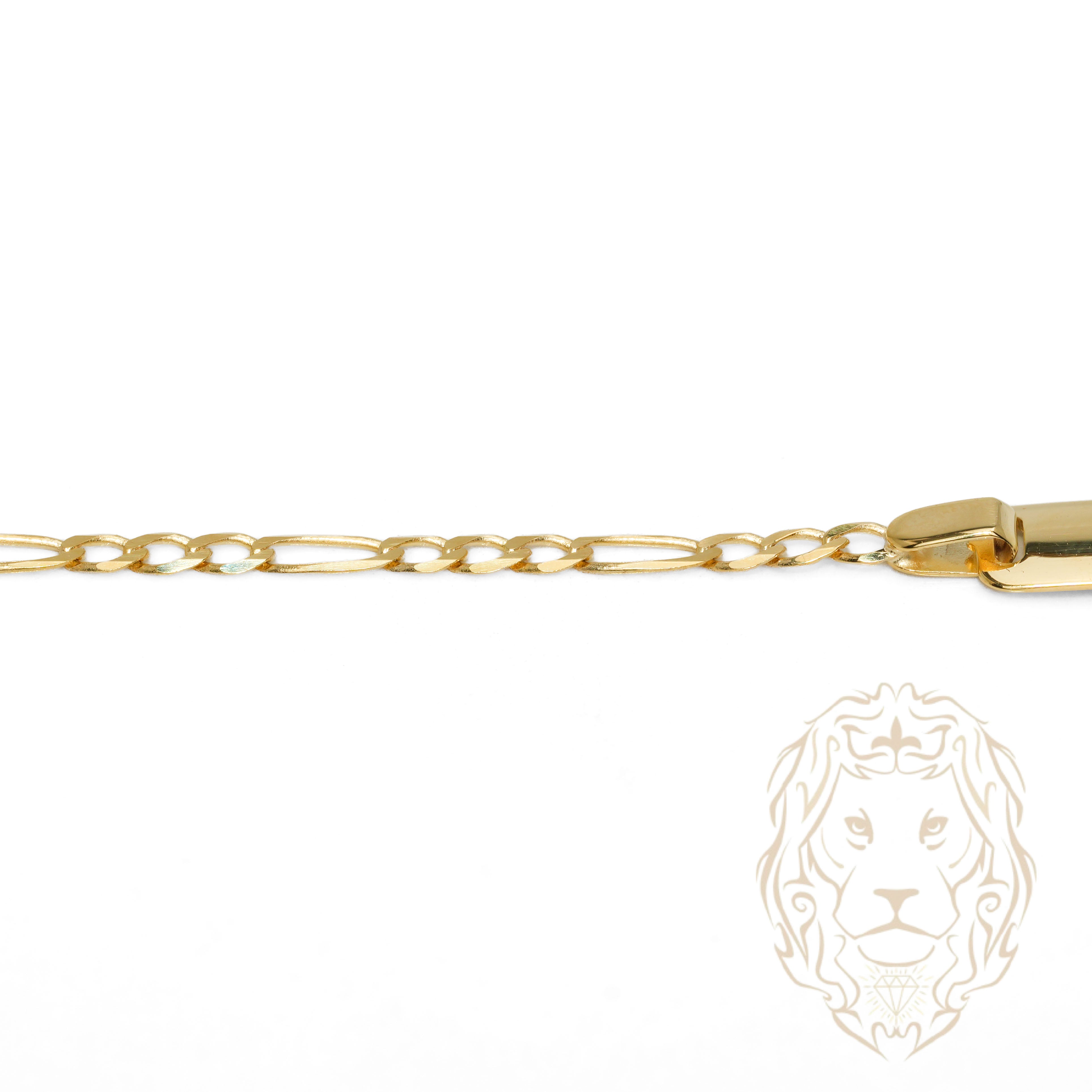 Bracelet - Or 10K jaune barre gravable 5mm & figaro - BRG930