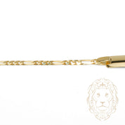 Bracelet - Or 10K jaune barre gravable 6mm & figaro - BRG931