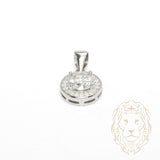 Pendentif - Argent halo pierre AAA coupe ronde 1.20CT - PES290