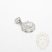 Pendentif - Argent halo pierre AAA coupe ronde 1.20CT - PES290