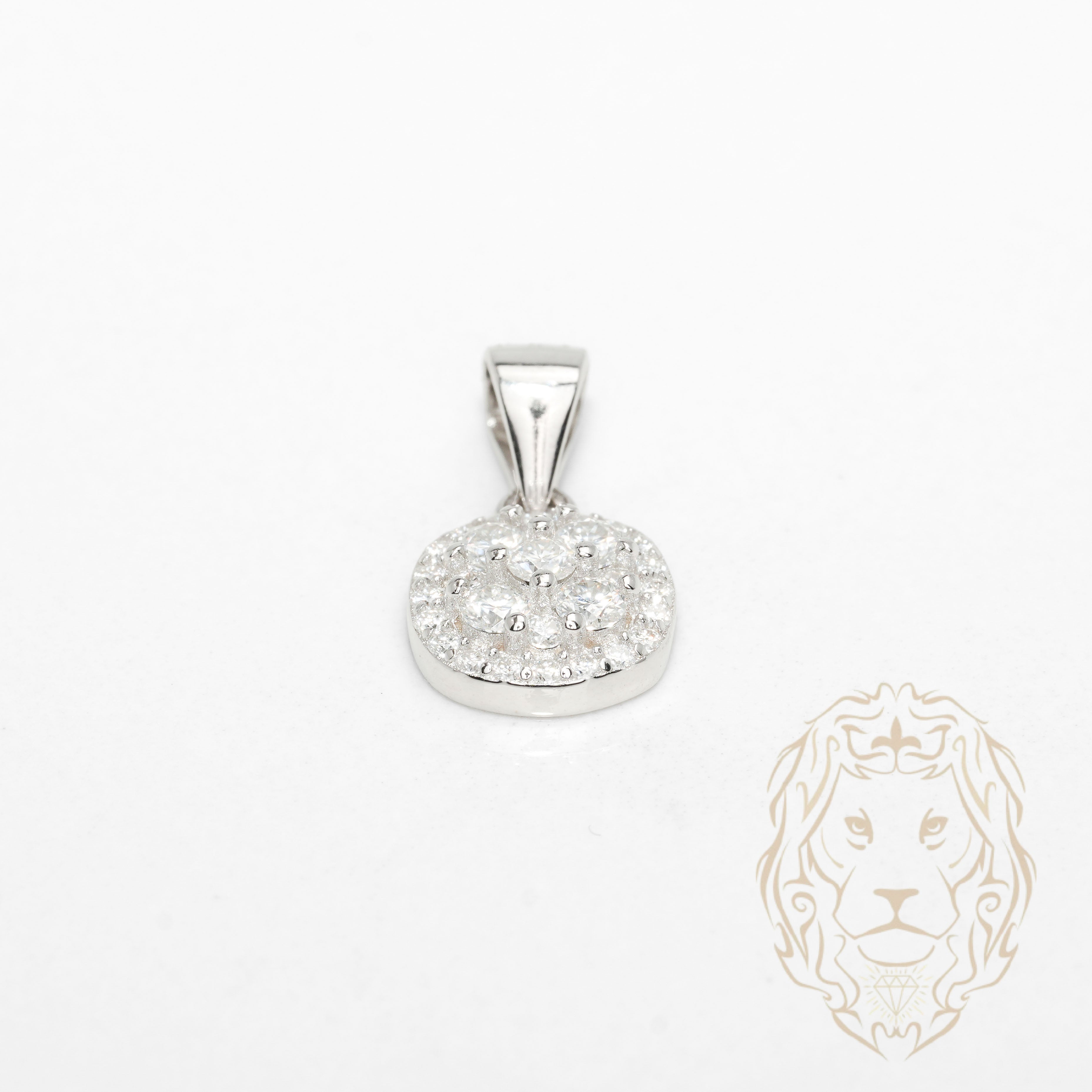 Pendentif - Argent halo composé de pierres AAA coupe ronde - PES291