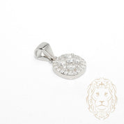 Pendentif - Argent halo composé de pierres AAA coupe ronde - PES291