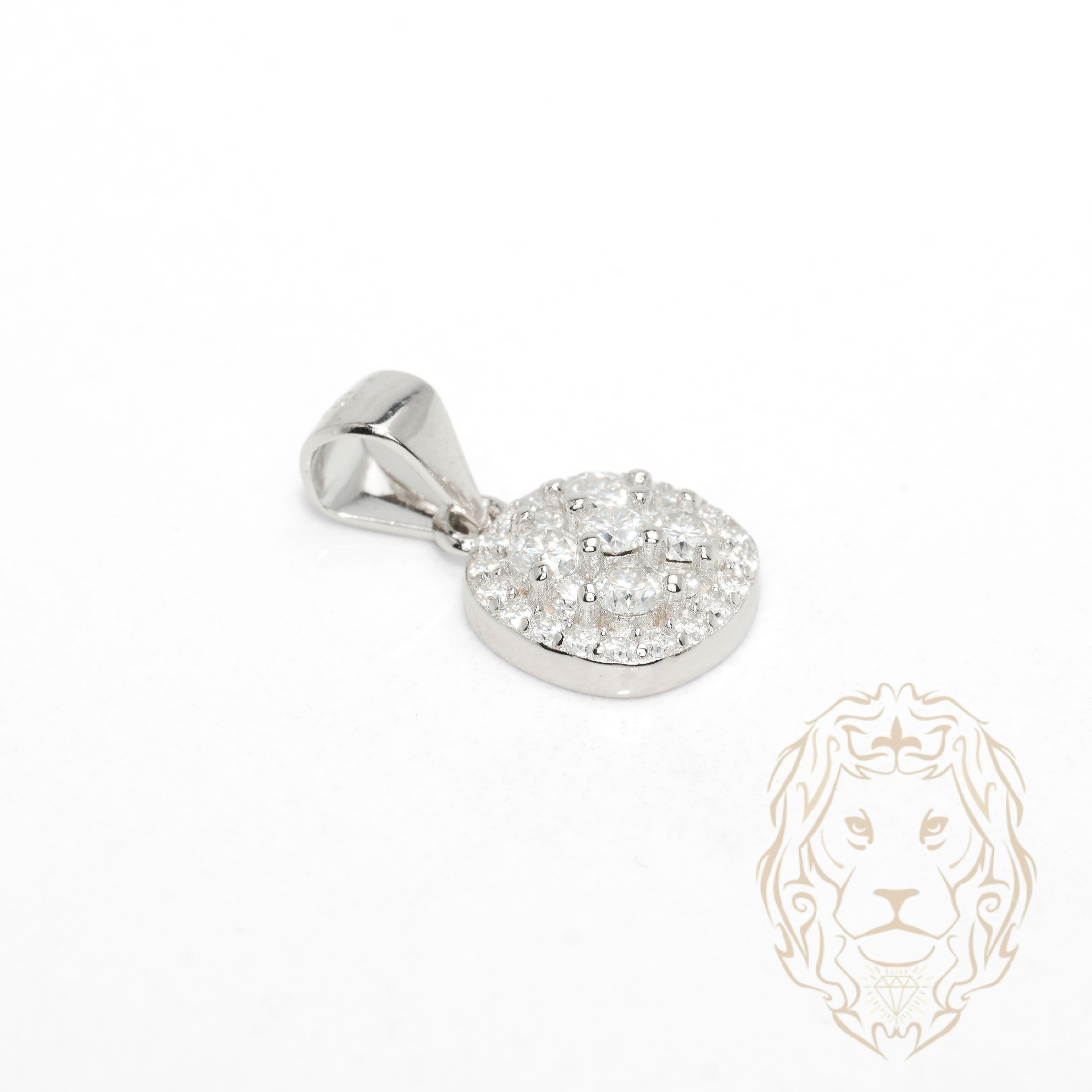 Pendentif - Argent halo composé de pierres AAA coupe ronde - PES291
