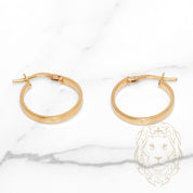 Hoops - Or 10K jaune bords carrés 2mm X 15mm - BOG1253