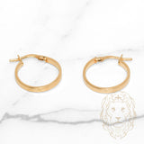 Hoops - Or 10K jaune bords carrés 2mm X 15mm - BOG1253