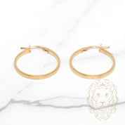 Hoops - Or 10K jaune bords carrés 2mm X 20mm - BOG1254
