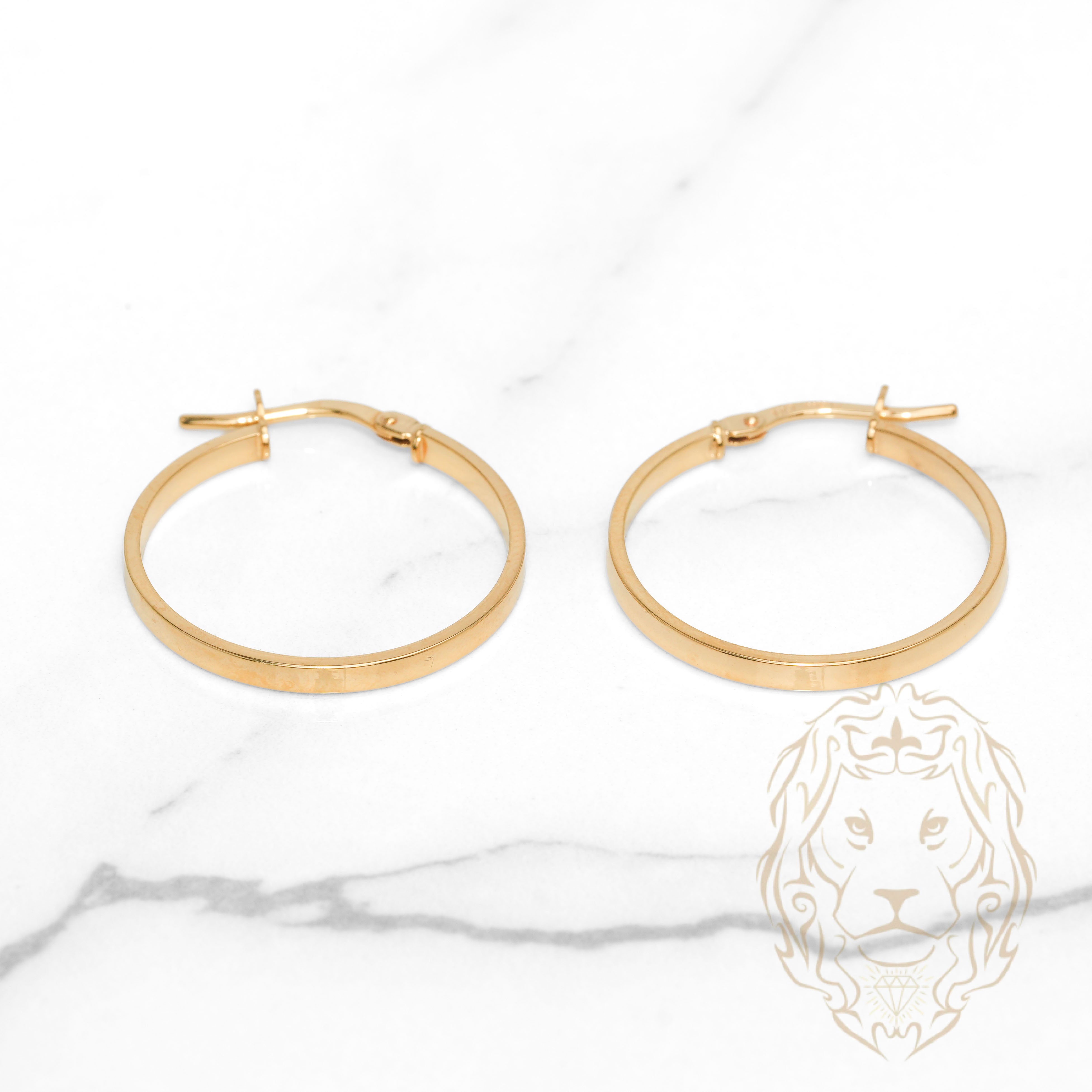 Hoops - Or 10K jaune bords carrés 2mm X 20mm - BOG1254