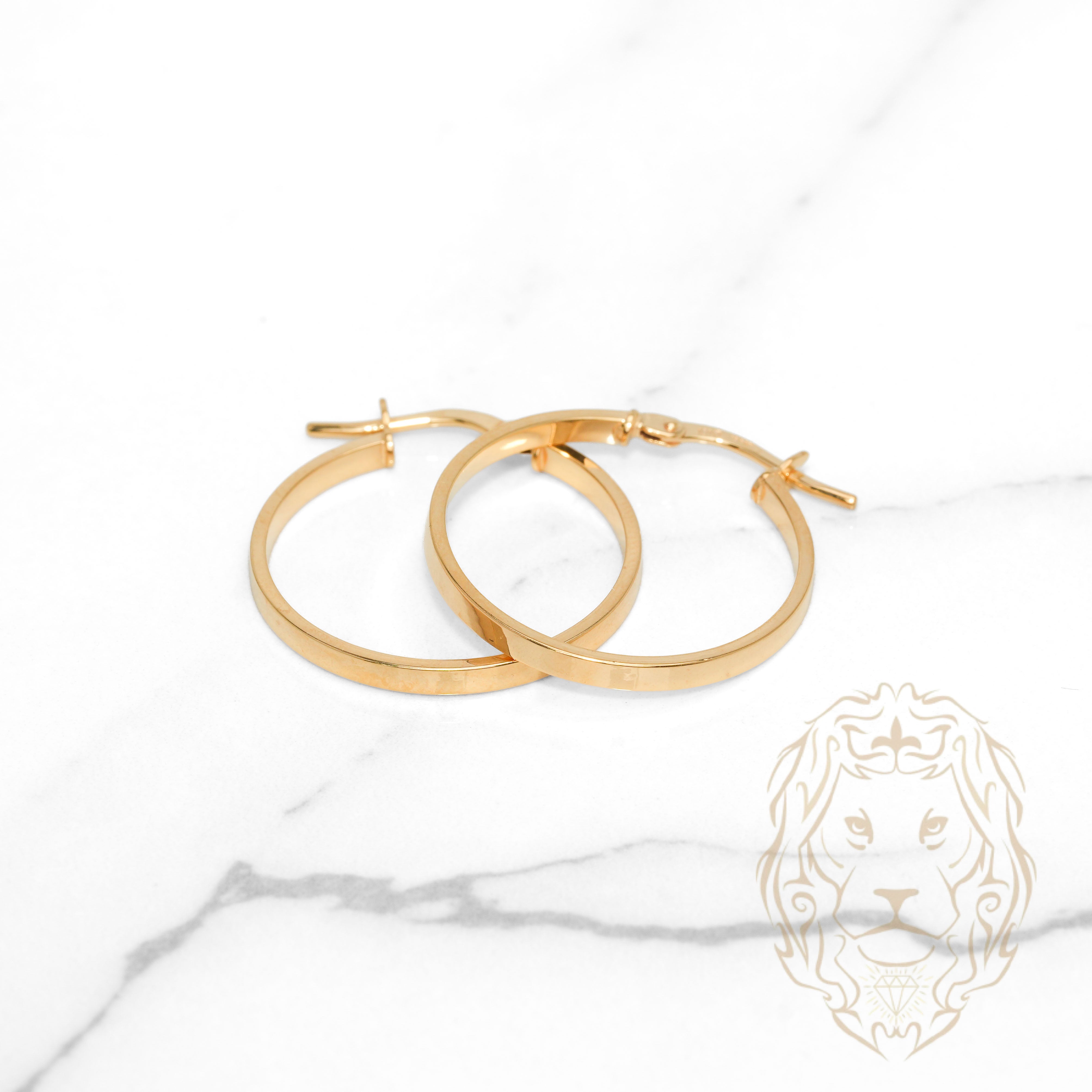 Hoops - Or 10K jaune bords carrés 2mm X 20mm - BOG1254