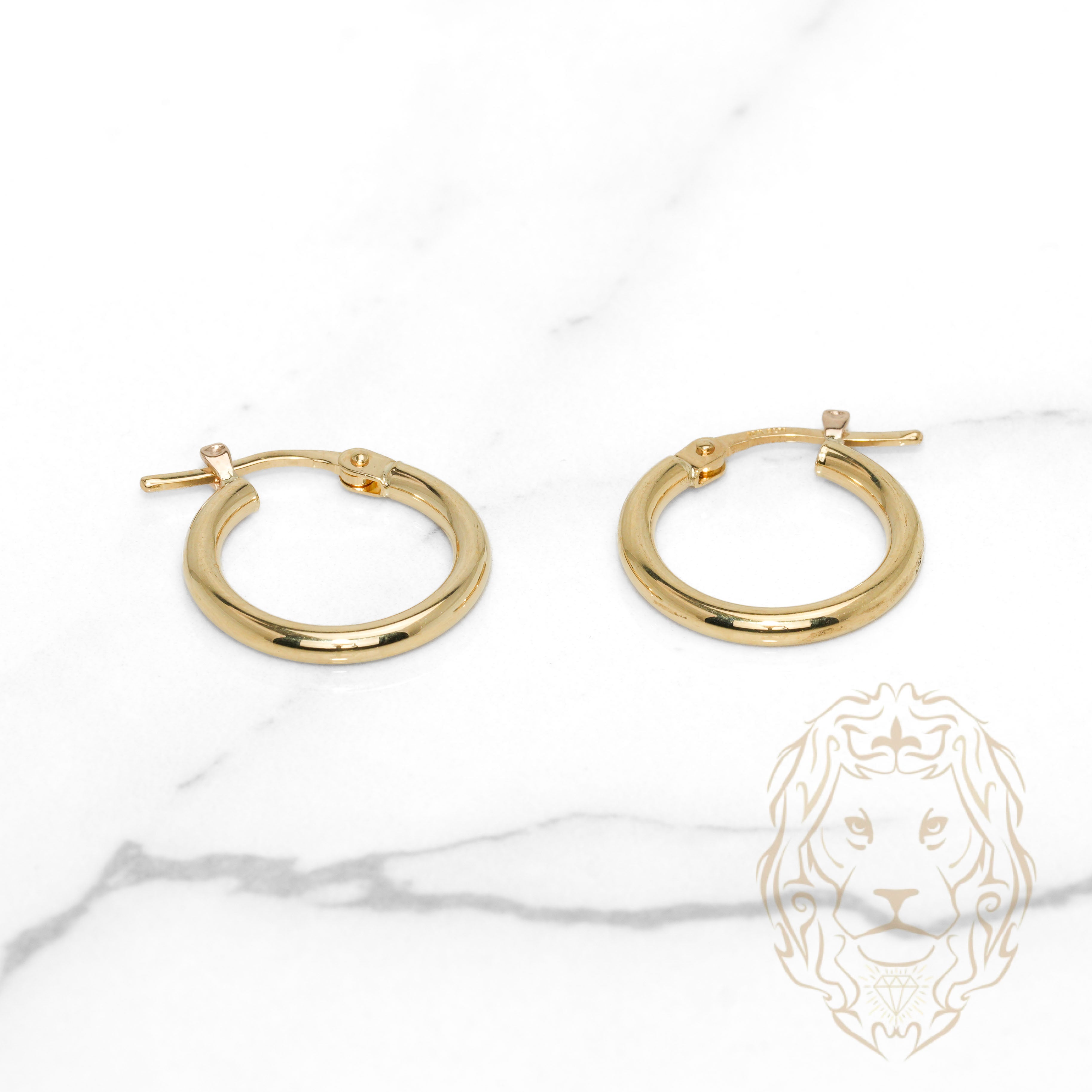 Hoops - Or 10K jaune bords arrondis 2mm X 12mm - BOG1256
