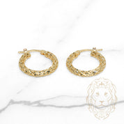 Hoops - Or 10K jaune géométrique coupe diamant 3mm X 12mm - BOG1261