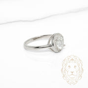 Bague - Argent halo pierre AAA coupe ronde 1.2CT - RIS1418