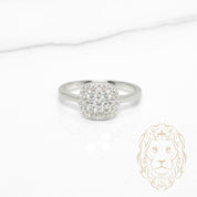Bague - Argent halo composé de pierres AAA coupe ronde - RIS1419