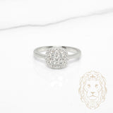 Bague - Argent halo composé de pierres AAA coupe ronde - RIS1419