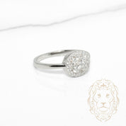 Bague - Argent halo composé de pierres AAA coupe ronde - RIS1419