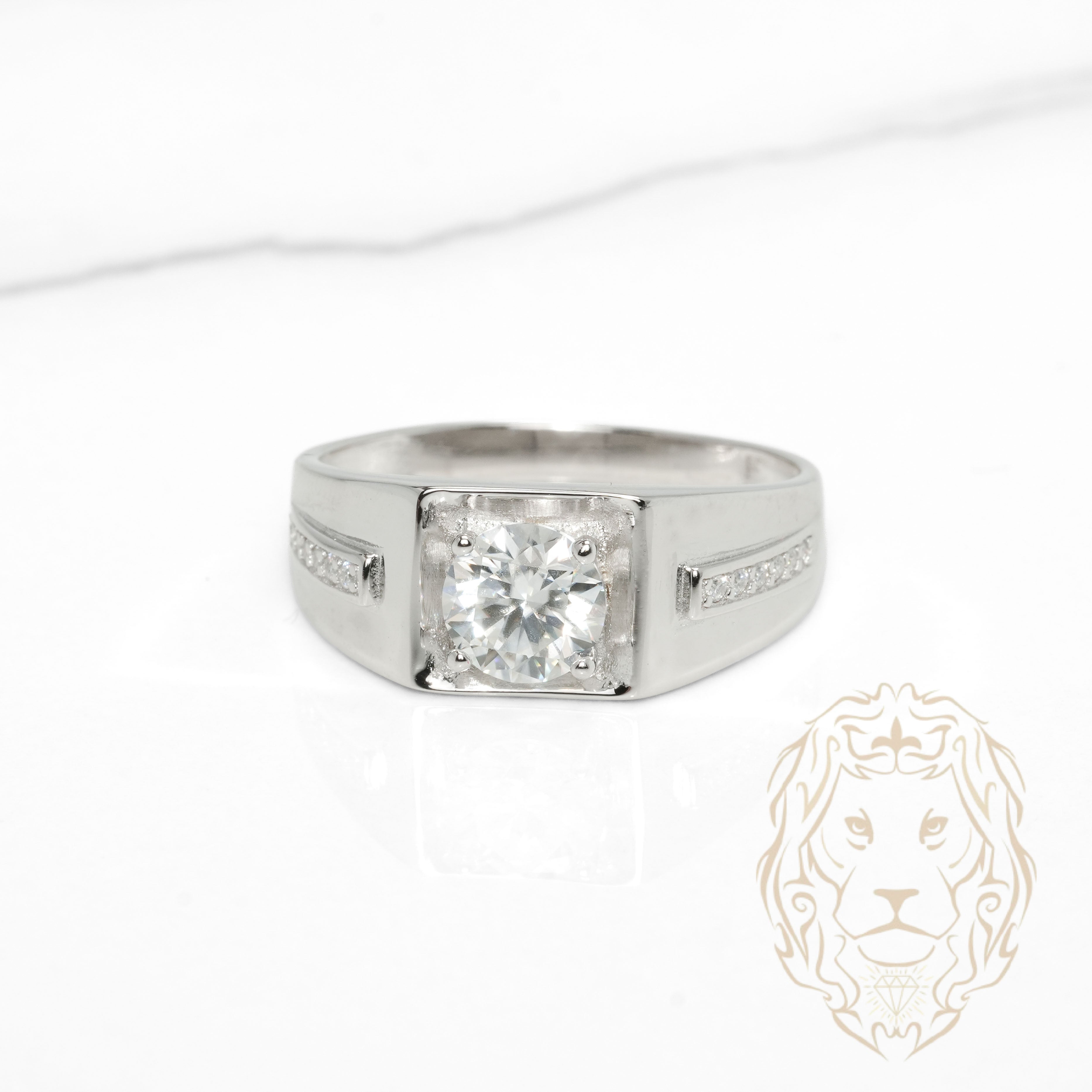 Bague - Argent pierre AAA coupe ronde 1.20CT - RIS1424