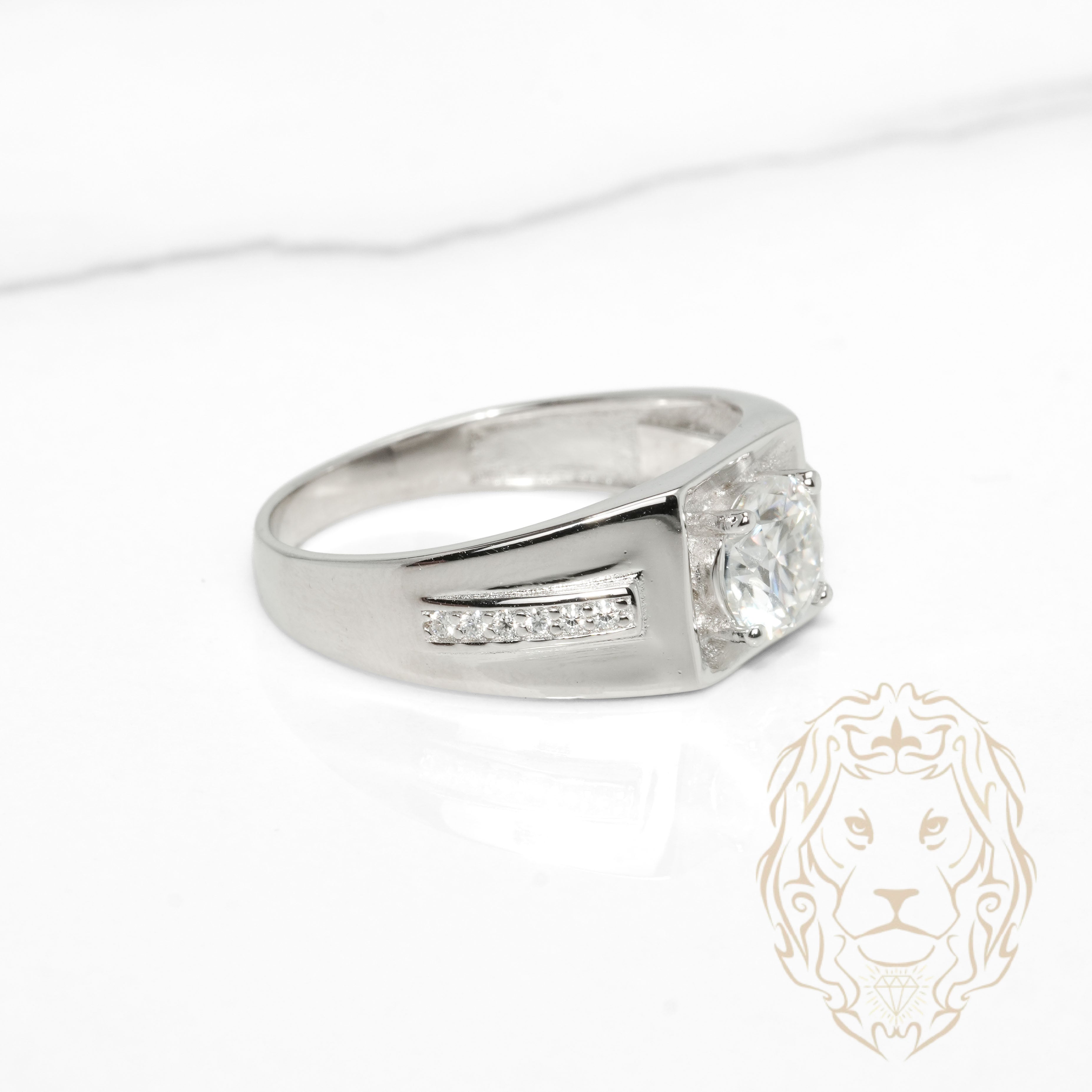 Bague - Argent pierre AAA coupe ronde 1.20CT - RIS1424