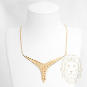 Collier - Or 18K jaune feuilles coupe diamant en forme de Y - CHG1264