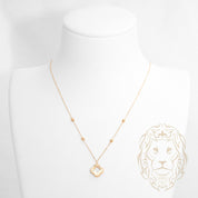 Collier - Or 18K jaune trèfle guilloché et découpé - CHG1270