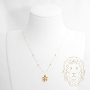 Collier - Or 18K jaune fleur coupe diamant - CHG1271