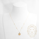 Collier - Or 18K jaune fleur coupe diamant - CHG1271