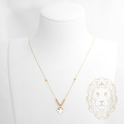 Collier - Or 18K jaune pendentif trèfle et perles - CHG1275