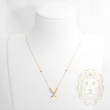 Collier - Or 18K jaune pendentif trèfle et perles - CHG1275