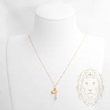 Collier - Or 18K deux tons jaune & blanc papillon guilloché - CHG1276