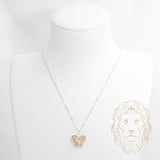 Collier - Or 18K deux tons jaune & blanc découpe papillon coupe diamant - CHG1278
