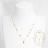 Collier - Or 18K jaune paperclip & perles - CHG1281